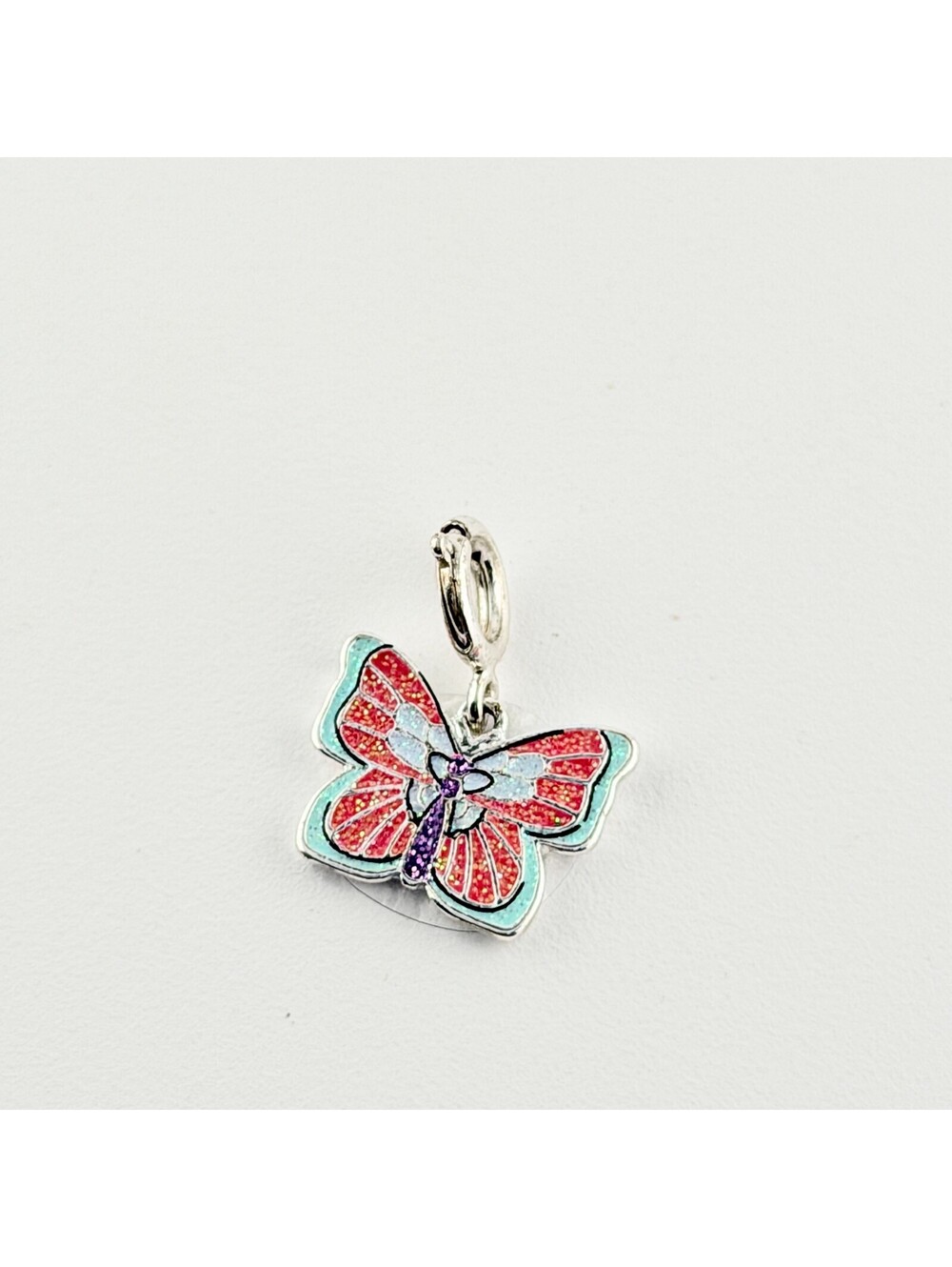 Bomb Party Charm - Retro Butterfly on Silver Plating